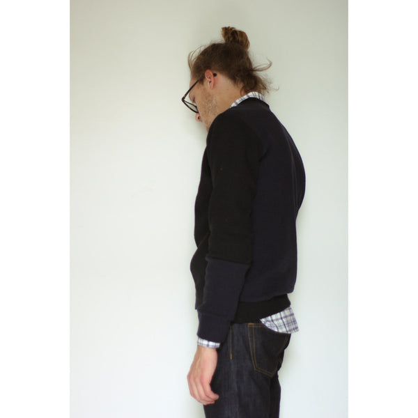 Multi Panel Sweatshirt | Black / Navy - Is this Menswear?
 - 1