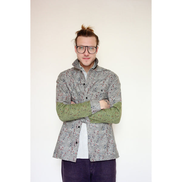 American Flannel Overshirt | Light Grey Speckle - Is this Menswear?
 - 1
